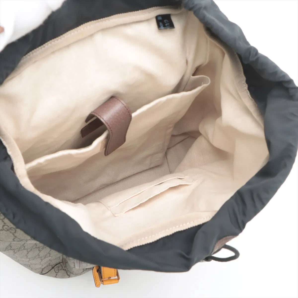 Gucci GG Supreme Cat Head Drawstring Backpack Ebony x Beige