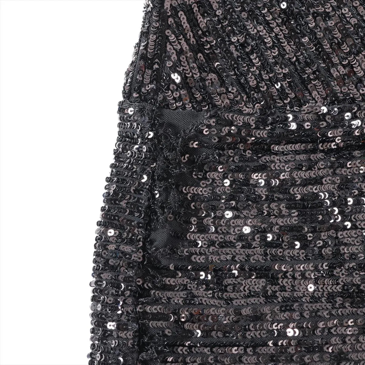 Saint Laurent Paris Deep V-Neck Sequins Top Black