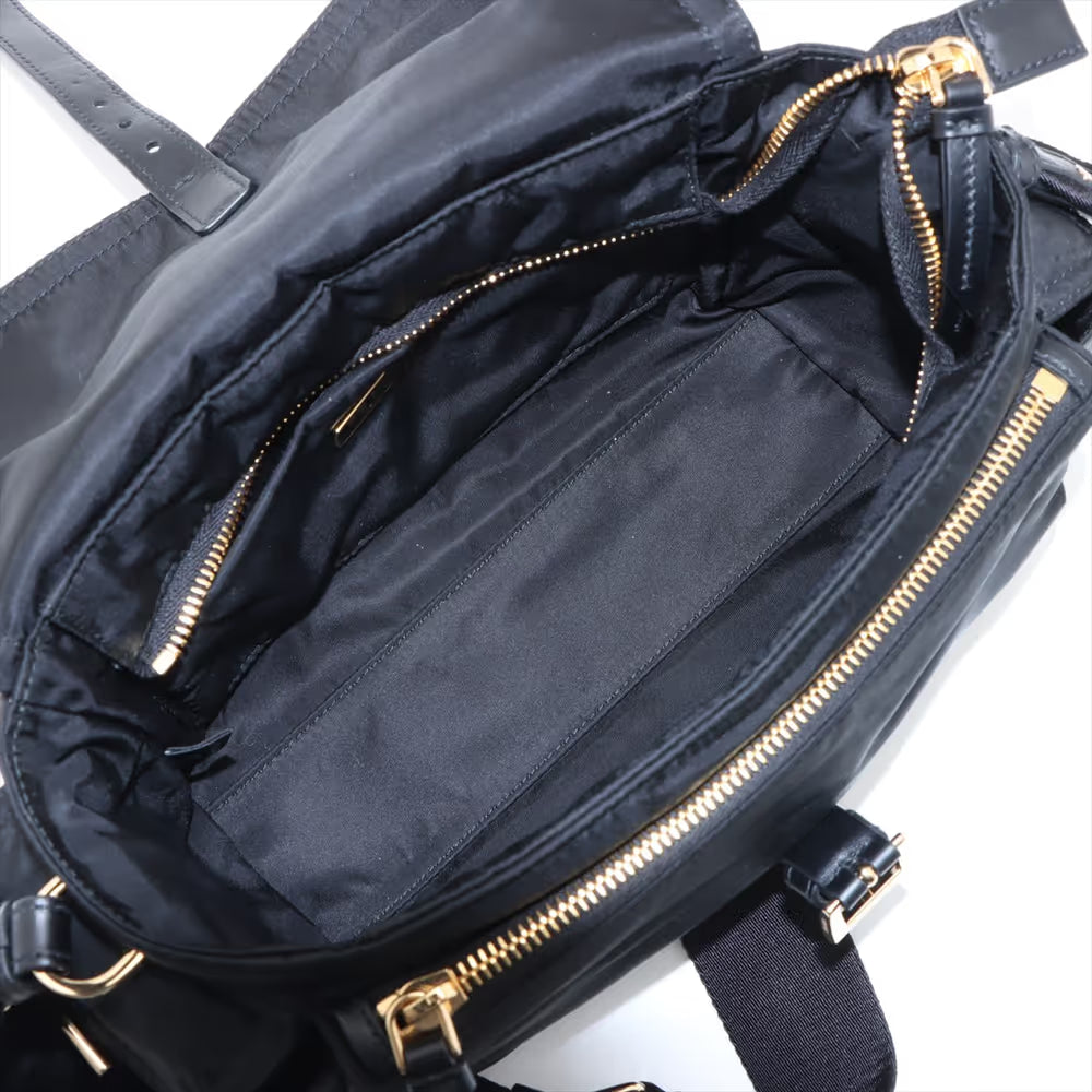 Prada Tessuto Explorer Medium Nylon Leather Two-Way Shoulder Bag Black — product photo 7