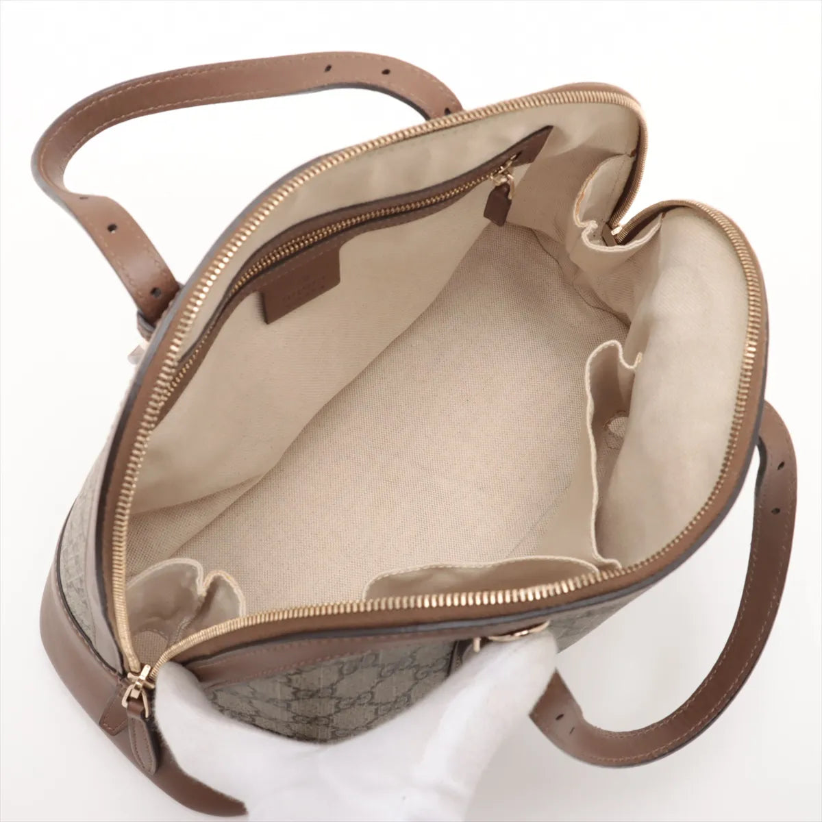 Gucci GG Supreme Leather Handbag Brown