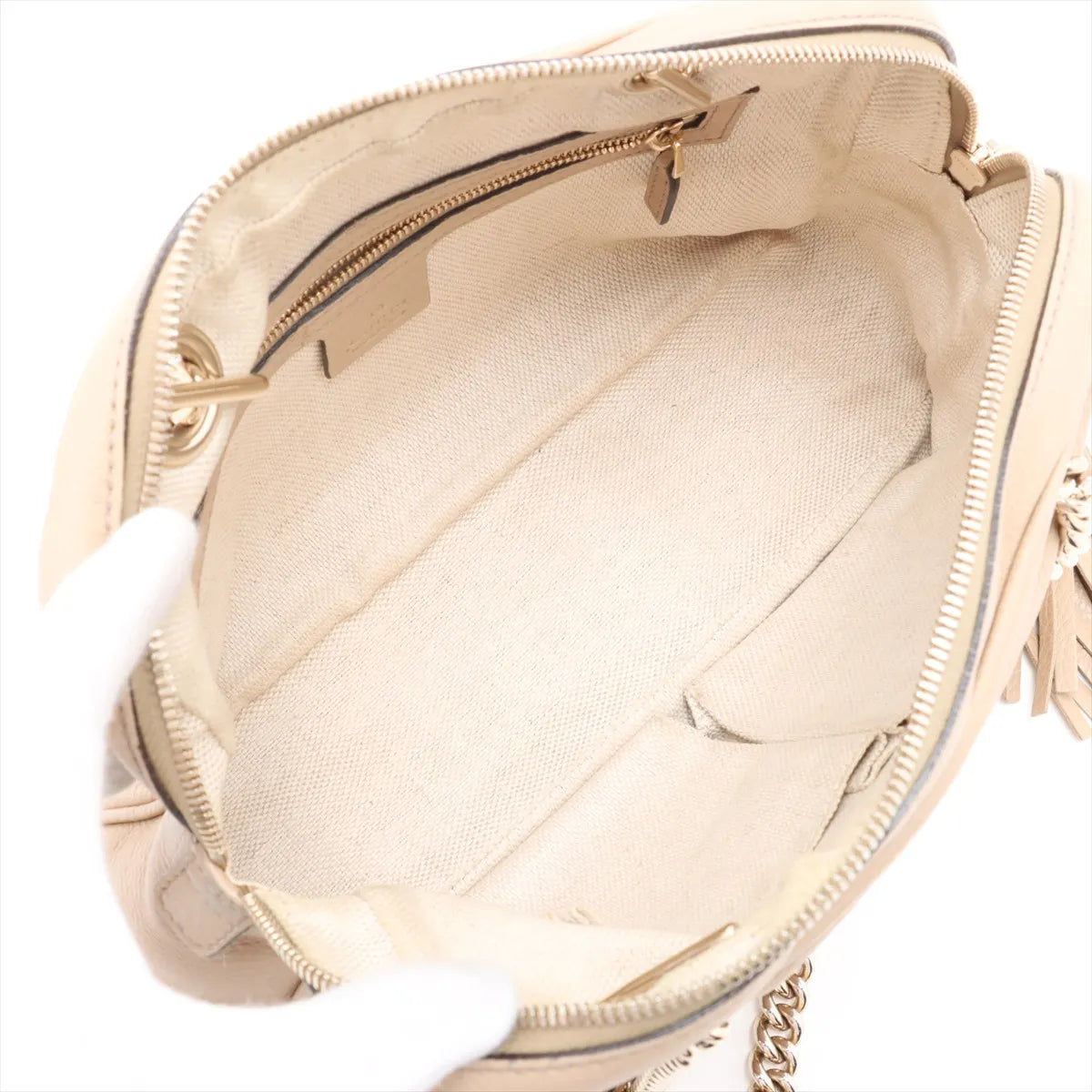 Gucci Soho Leather Chain Shoulder Bag Beige