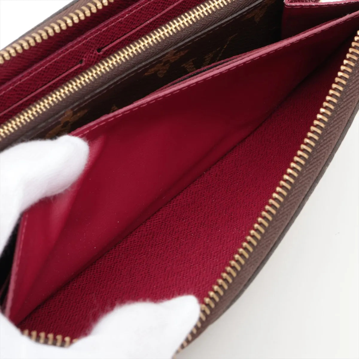 Louis Vuitton Monogram Clémence Zippy Long Wallet Fuchsia