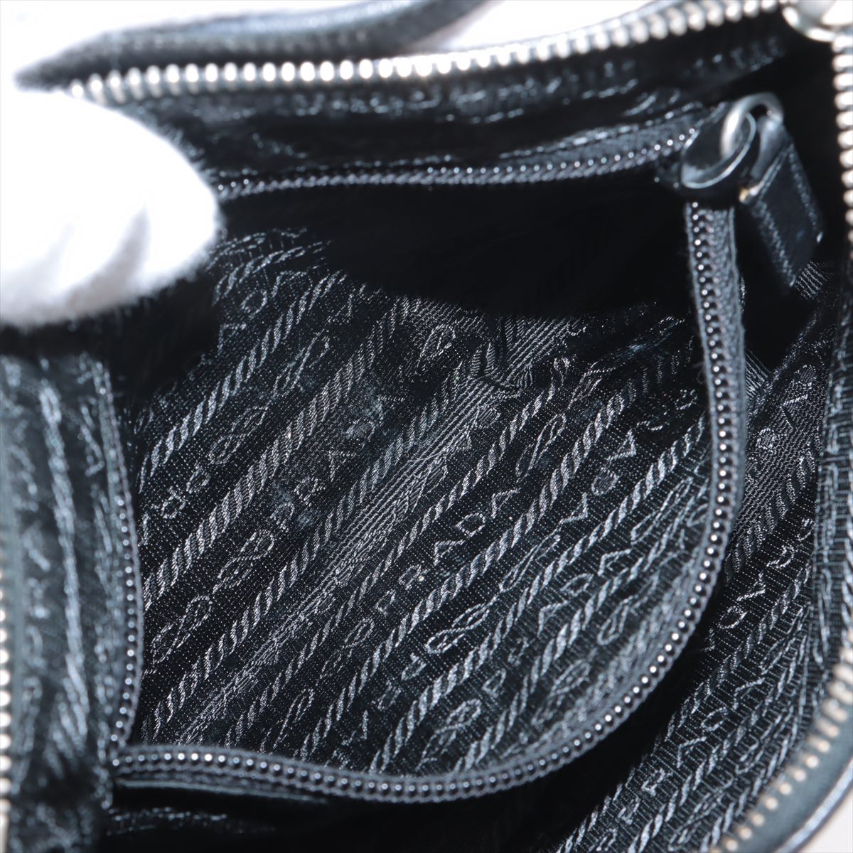 Prada Tessuto Nylon Leather Shoulder Bag Black