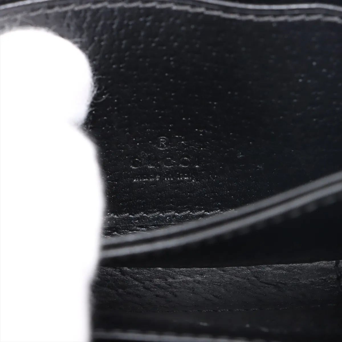 Gucci Double G Leather Zip Coin Purse Black