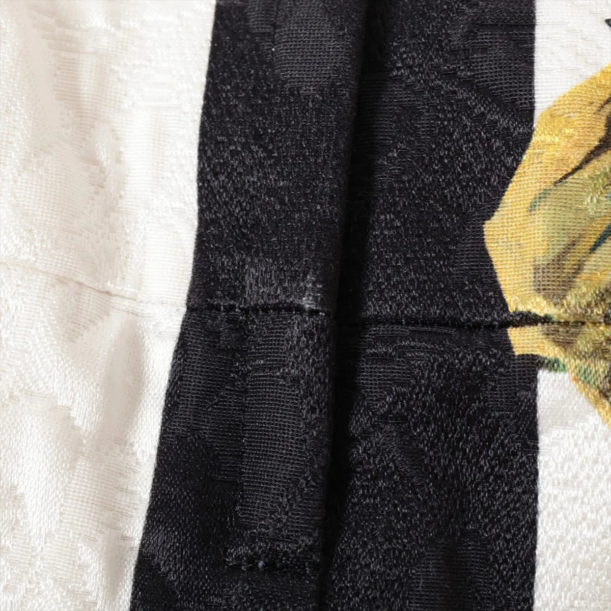 Dolce & Gabbana Floral Stripe Cotton Skirt Black x White