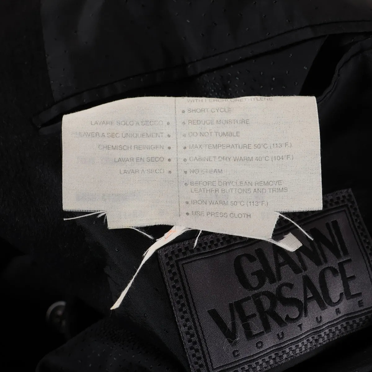 Gianni Versace Cashmere Chester Coat Black
