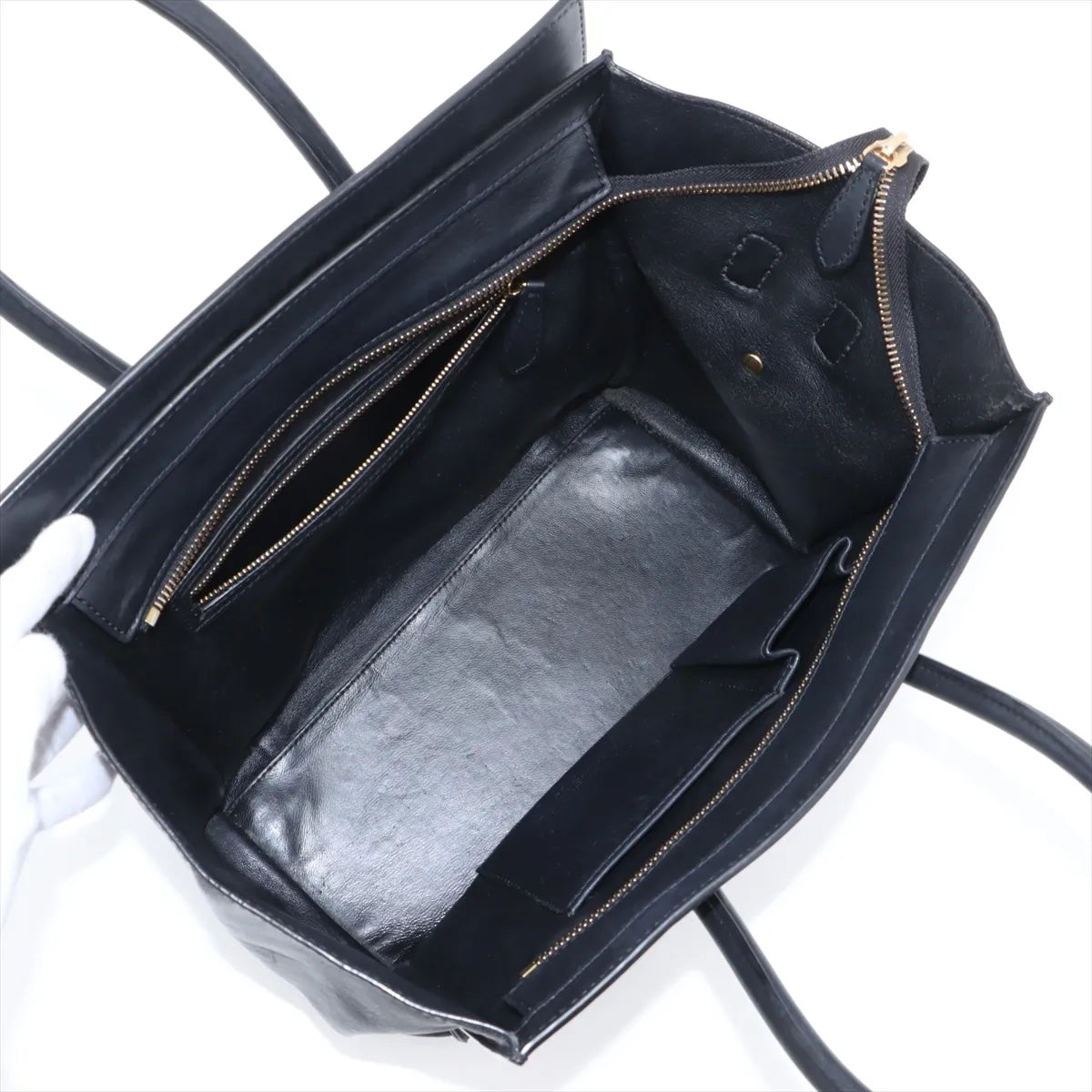 Celine Luggage Mini Shopper Leather Handbag Black