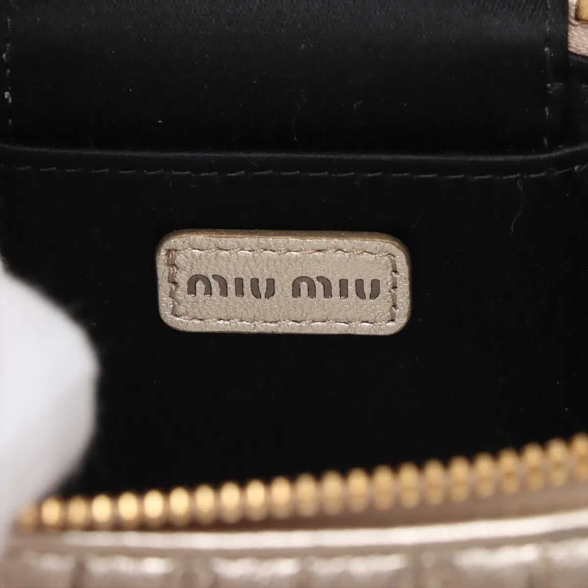 Miu Miu Matelasse Leather Micro Shoulder Bag Gold — product photo 7
