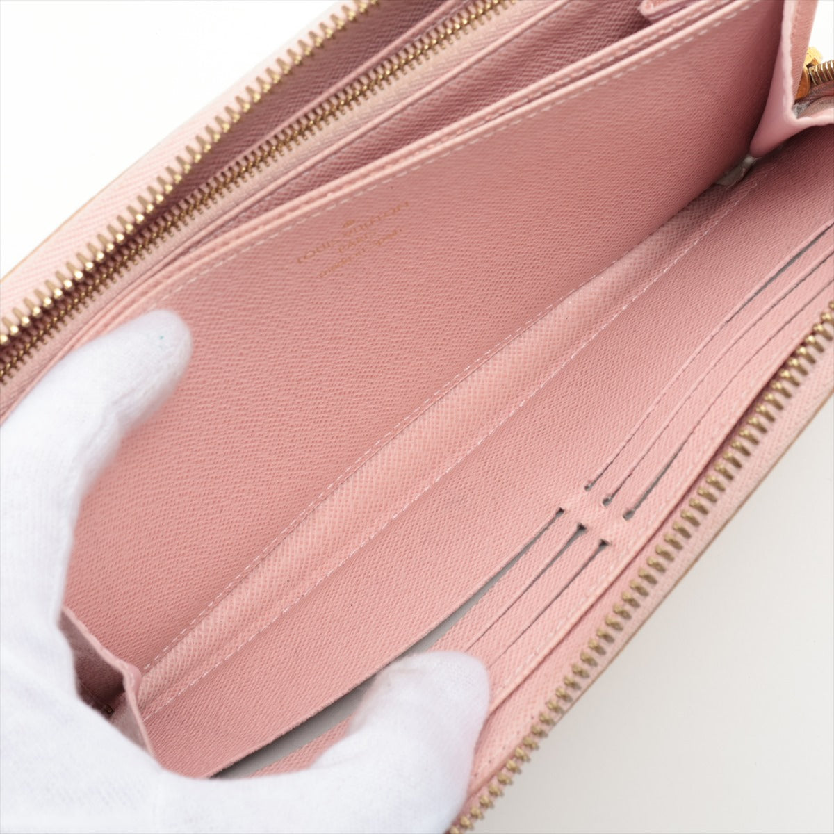 Louis Vuitton Damier Azur Zippy Wallet Rose Ballerine