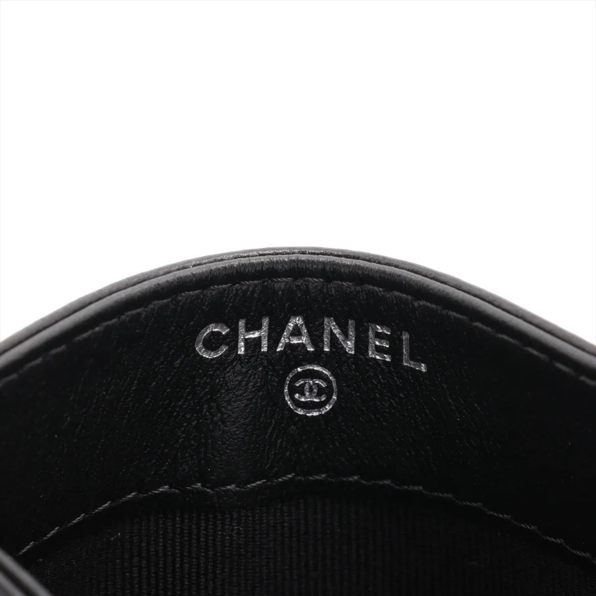 Chanel CC Logo Matelasse Lambskin Card Case Black