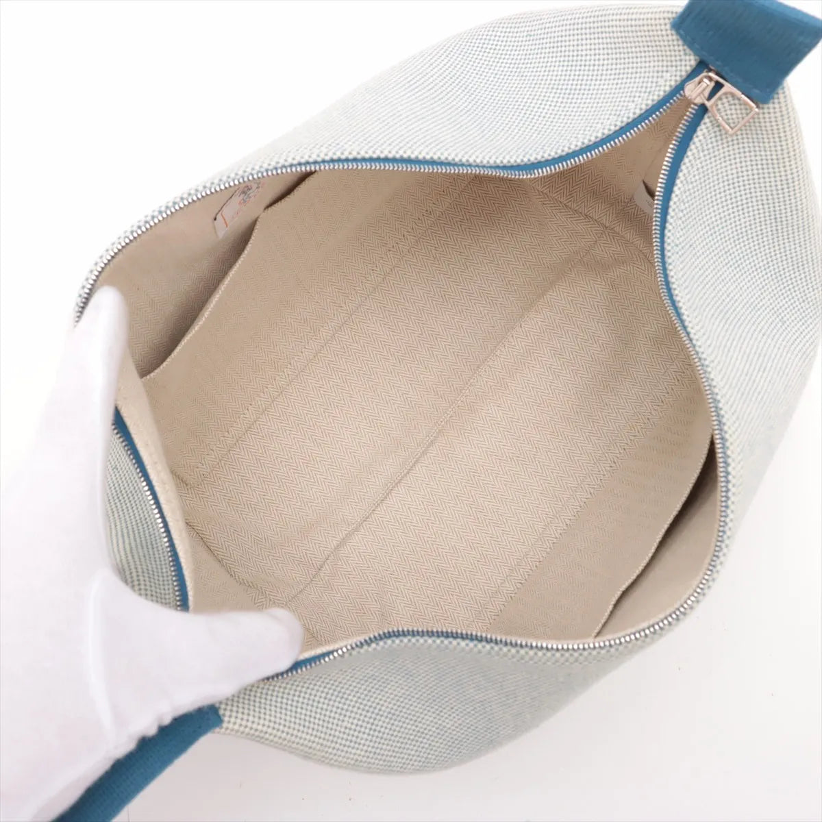 Hermès Bride A Brac GM White x Blue