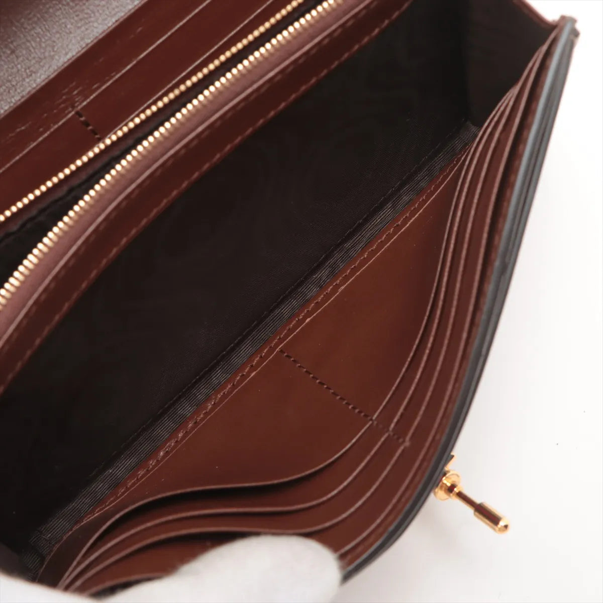 Gucci GG Supreme Jackie Leather Chain Wallet Bag Beige