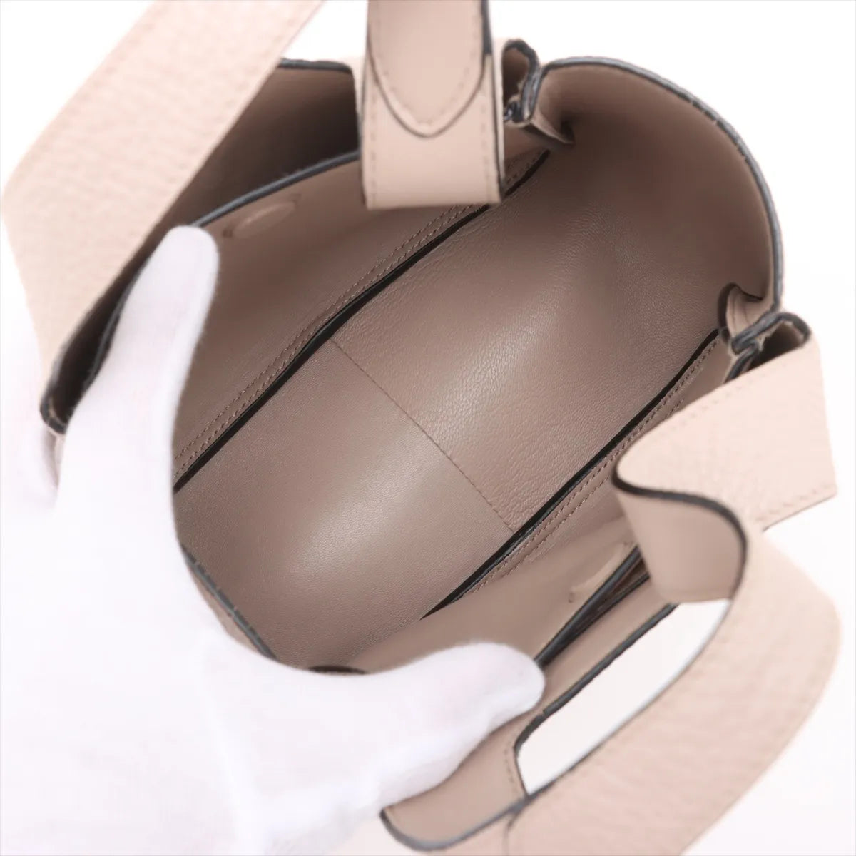 Prada Vitello Daino Soft Leather Tote Handbag Beige