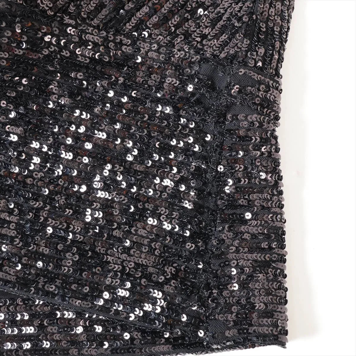 Saint Laurent Paris Deep V-Neck Sequins Top Black