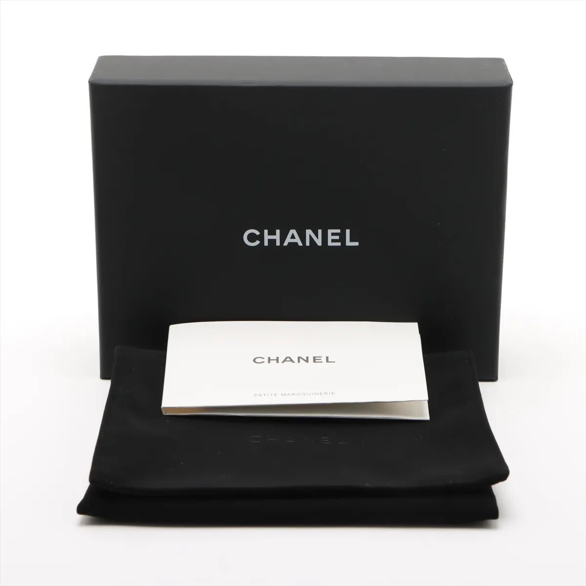 Chanel CC Logo Matelasse Caviar Skin Compact Wallet Ivory