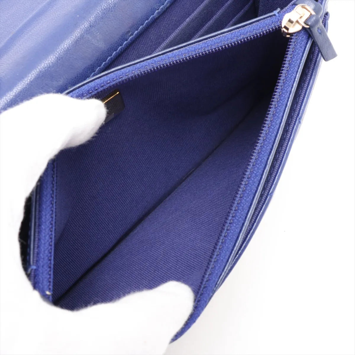 Chanel CHANEL 19 Lambskin Wallet on Chain Blue