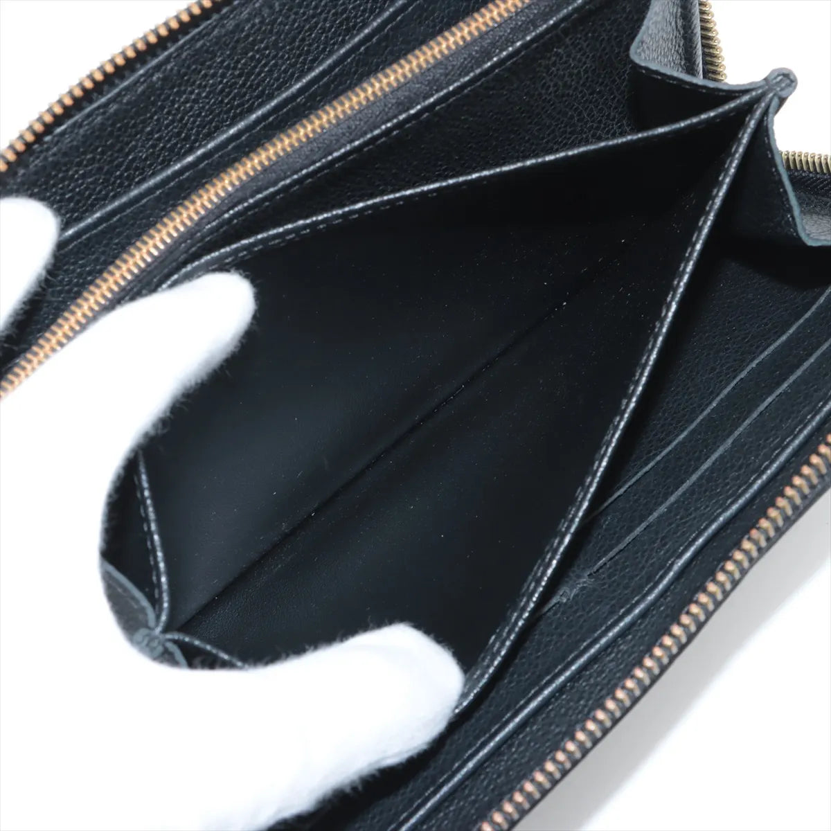 Louis Vuitton Monogram Empreinte Zippy Wallet Black