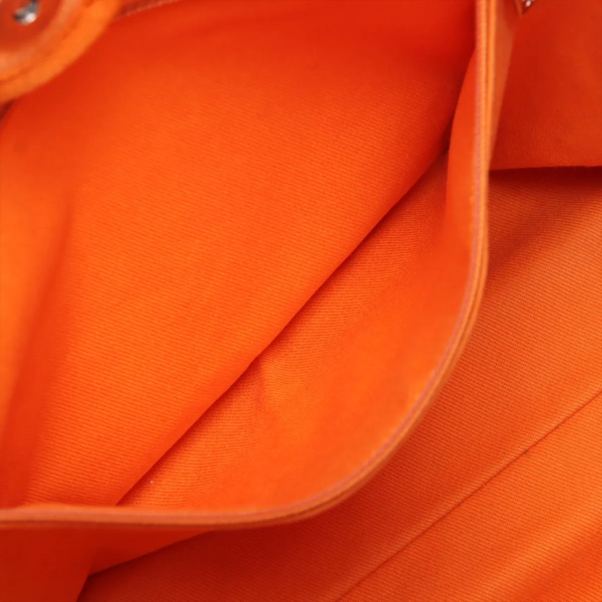Chanel Deauville MM Canvas Leather Chain Tote Bag Orange