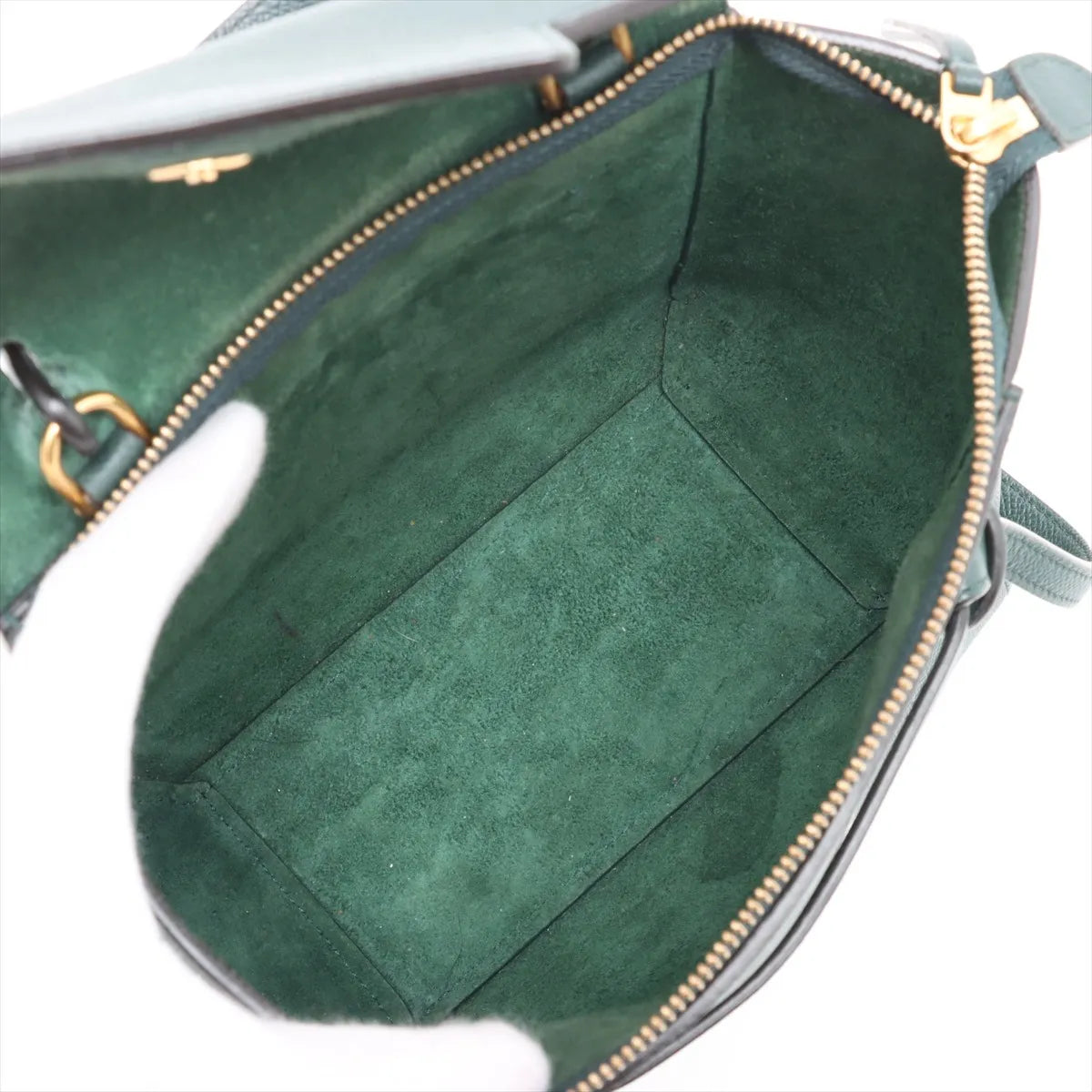 Celine Belt Nano Leather Two-Way Handbag Green