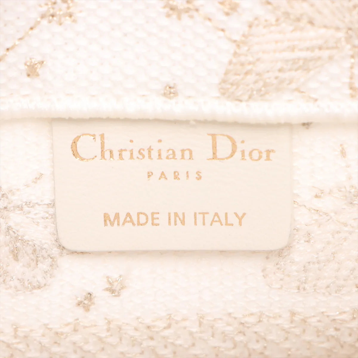 Christian Dior Small Canvas Book Tote Bag White x Beige