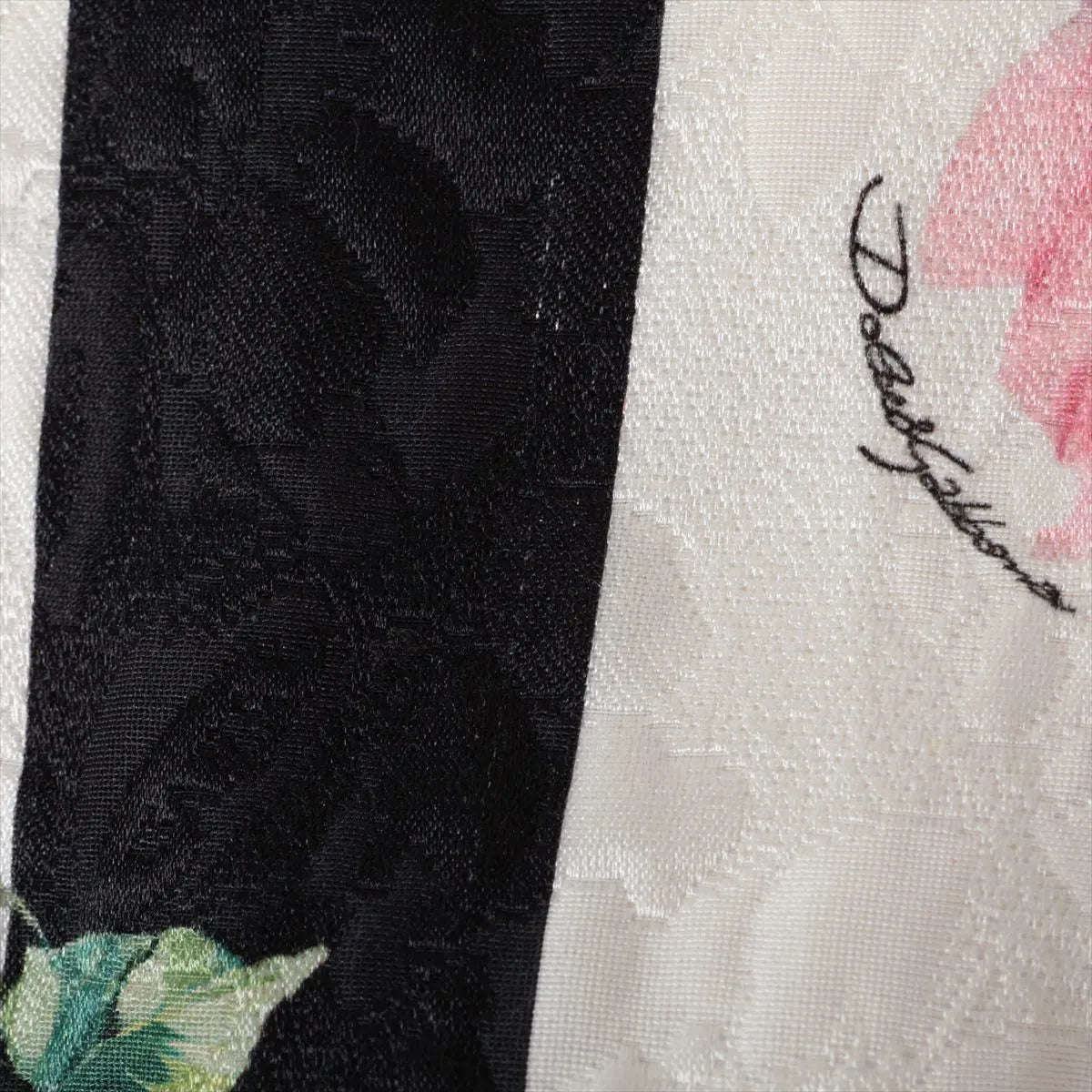 Dolce & Gabbana Floral Stripe Cotton Skirt Black x White