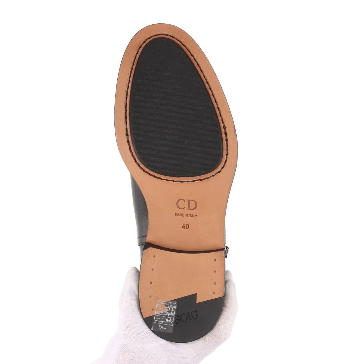Dior Leather Buckle Belt Short Boots Unisex Black