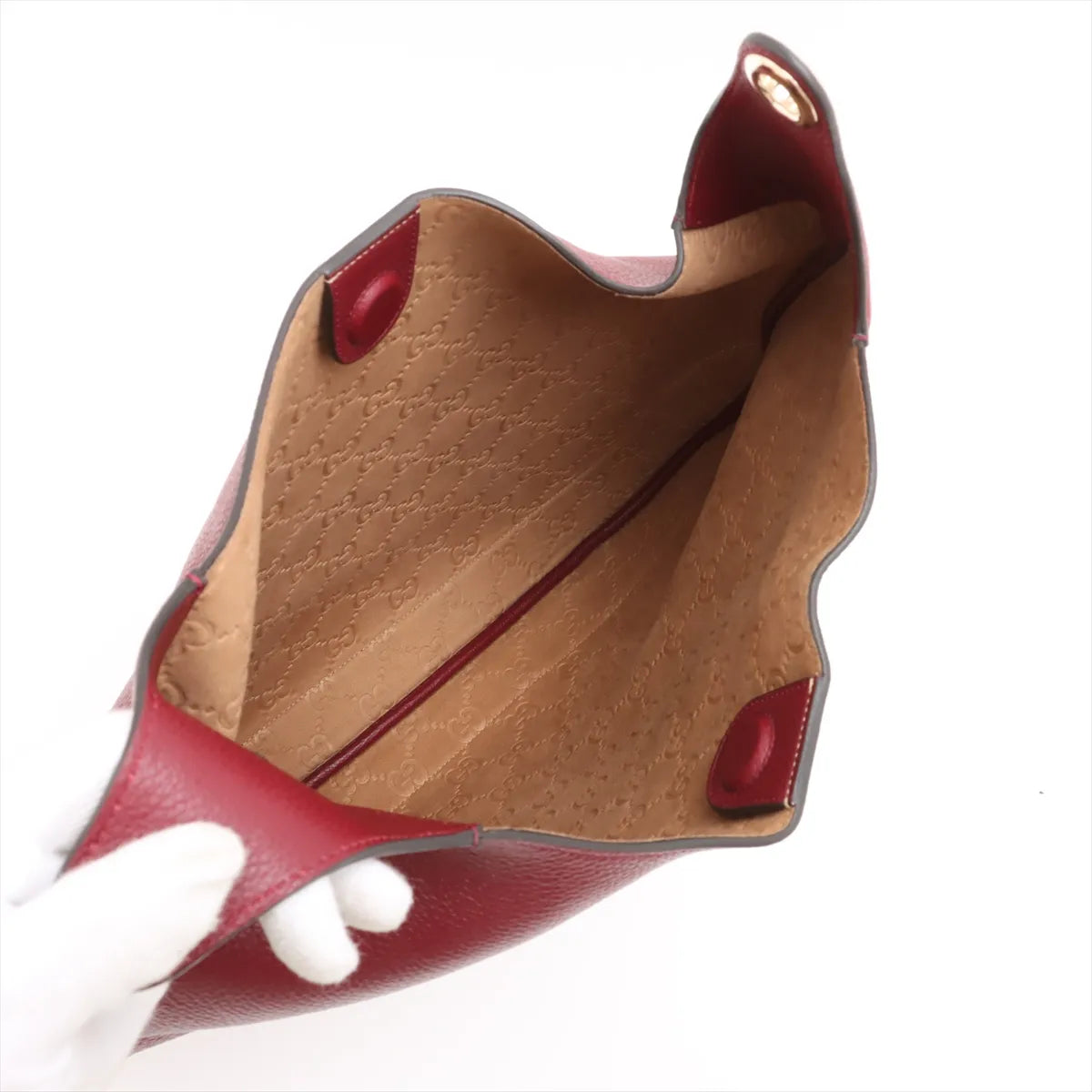 Gucci Leather Hobo Two-Way Shoulder Bag Bordeaux