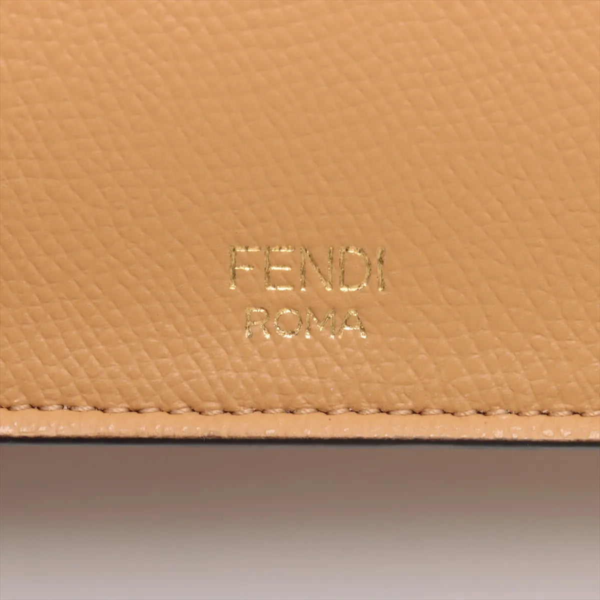 Fendi FF Diamonds Continental Logo Leather Chain Shoulder Bag Brown