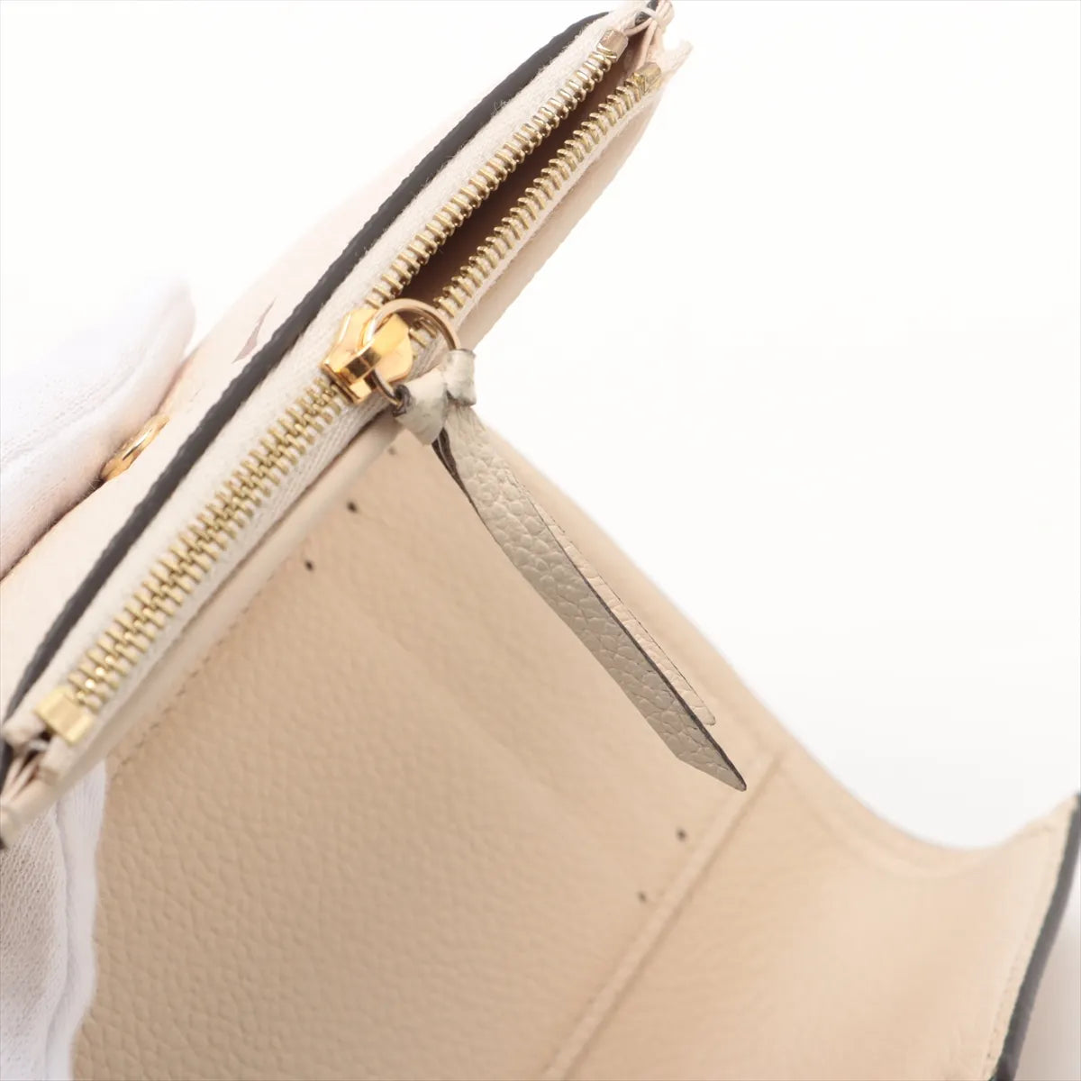 Louis Vuitton Bicolor Giant Monogram Empreinte Victorine Wallet Beige x Bois Rose