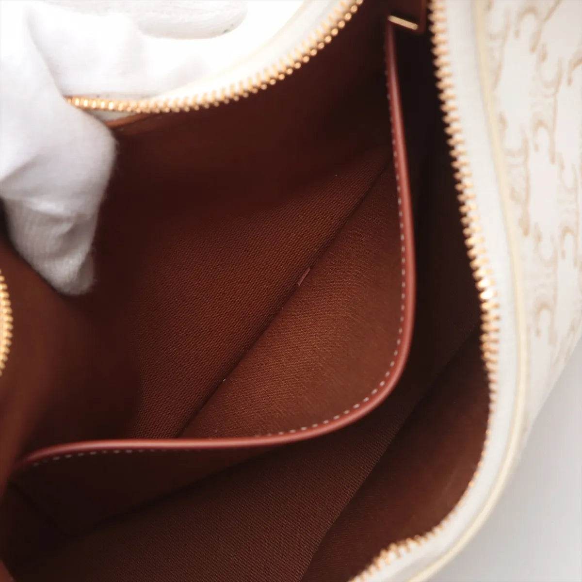 Celine Triomphe Ava Shoulder Bag White