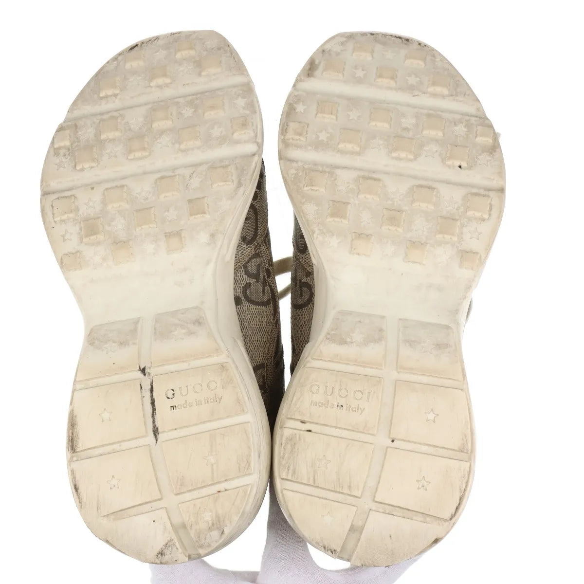 Gucci Rhyton Leather Sneakers Mens Beige