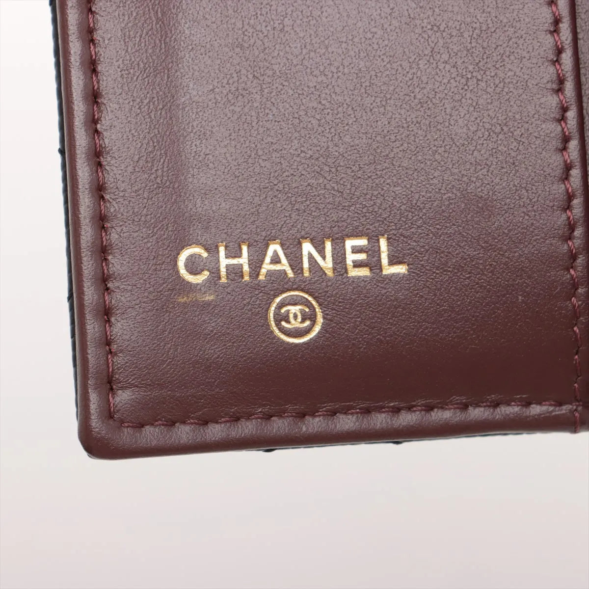 Chanel CC Logo Matelassé Caviar Skin Compact Wallet Black