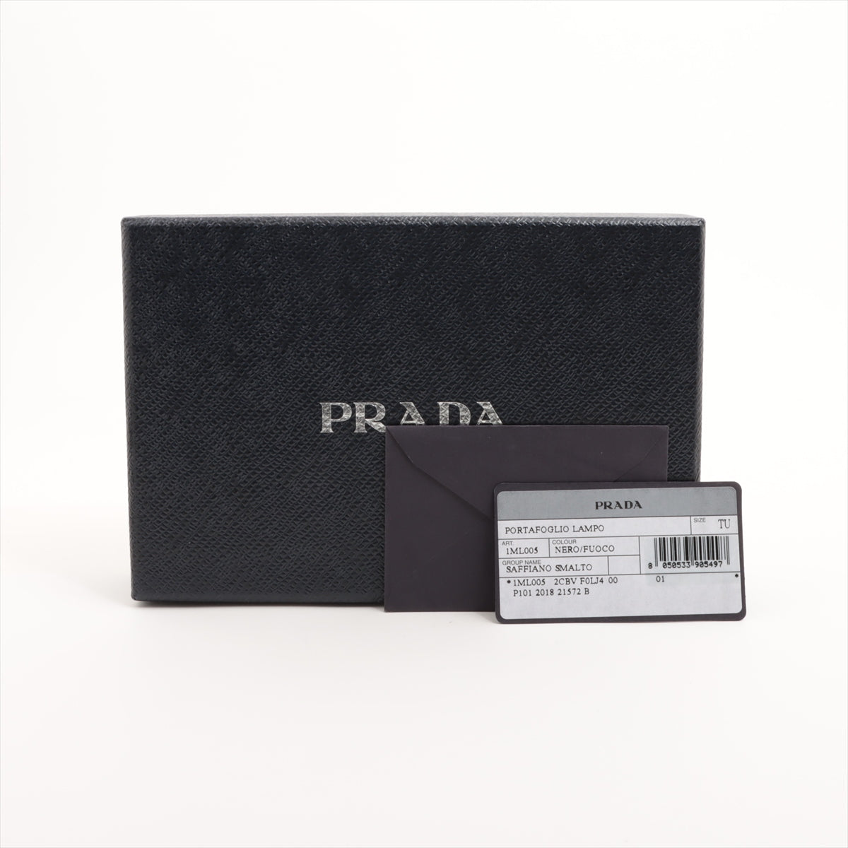 Prada Saffiano Smarto Robot Leather Wallet Black