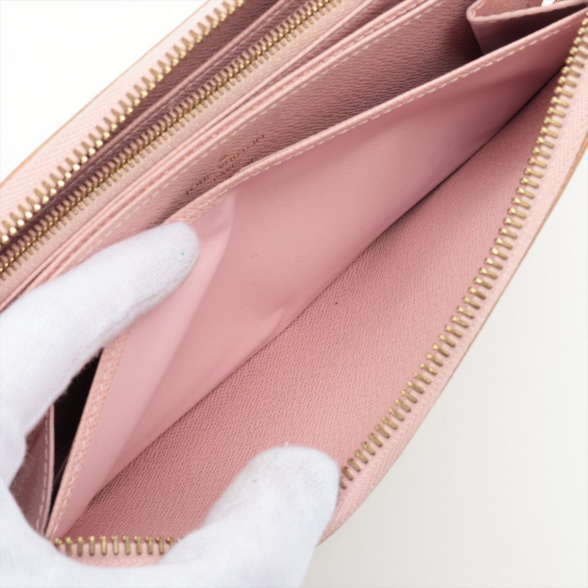 Louis Vuitton Damier Azur Zippy Wallet Rose Ballerine
