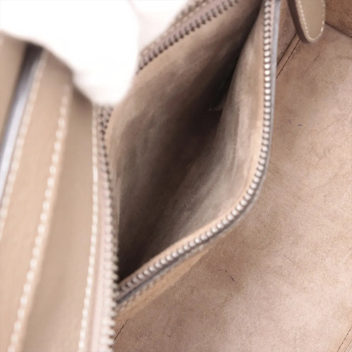 Designer Celine Luggage Micro Leather Shopper Handbag Greige