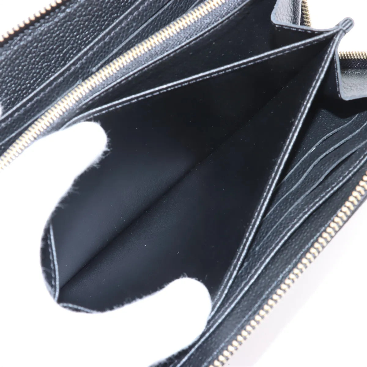 Louis Vuitton Bicolor Monogram Empreinte Zippy Wallet Black x Beige