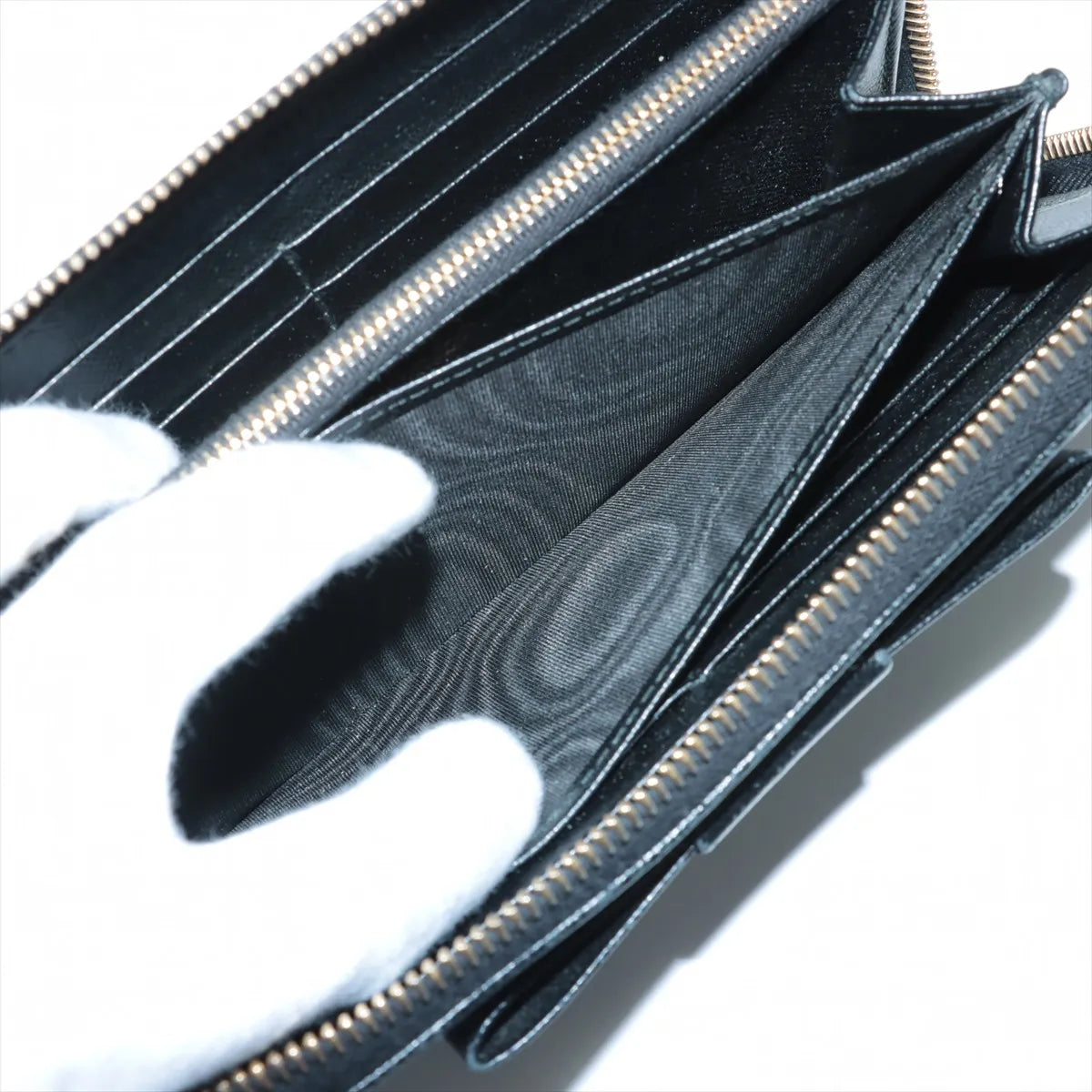 Prada Saffiano Fiocco Leather Zippy Wallet Black