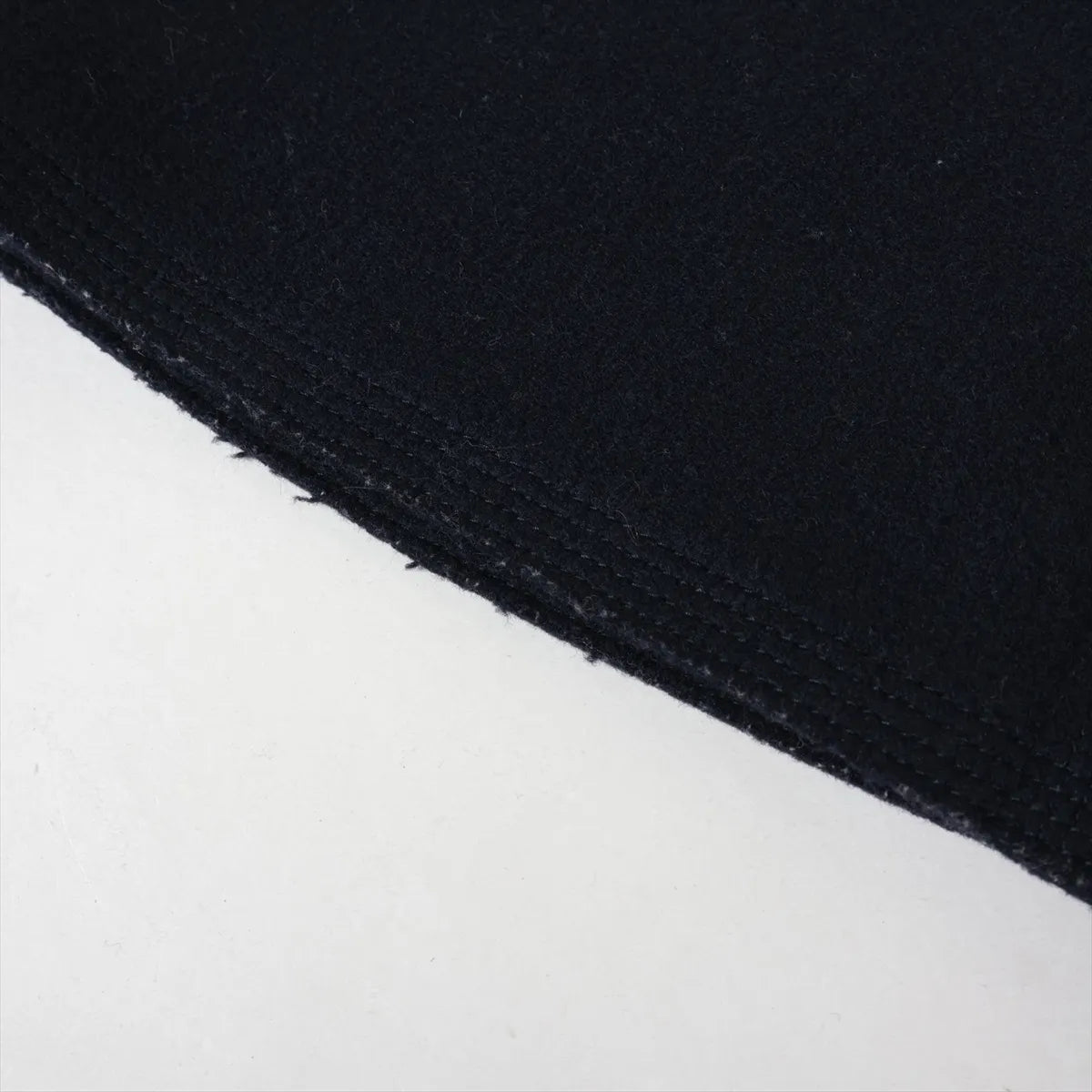 Chanel CC Logo Button Wool Skirt Navy Blue