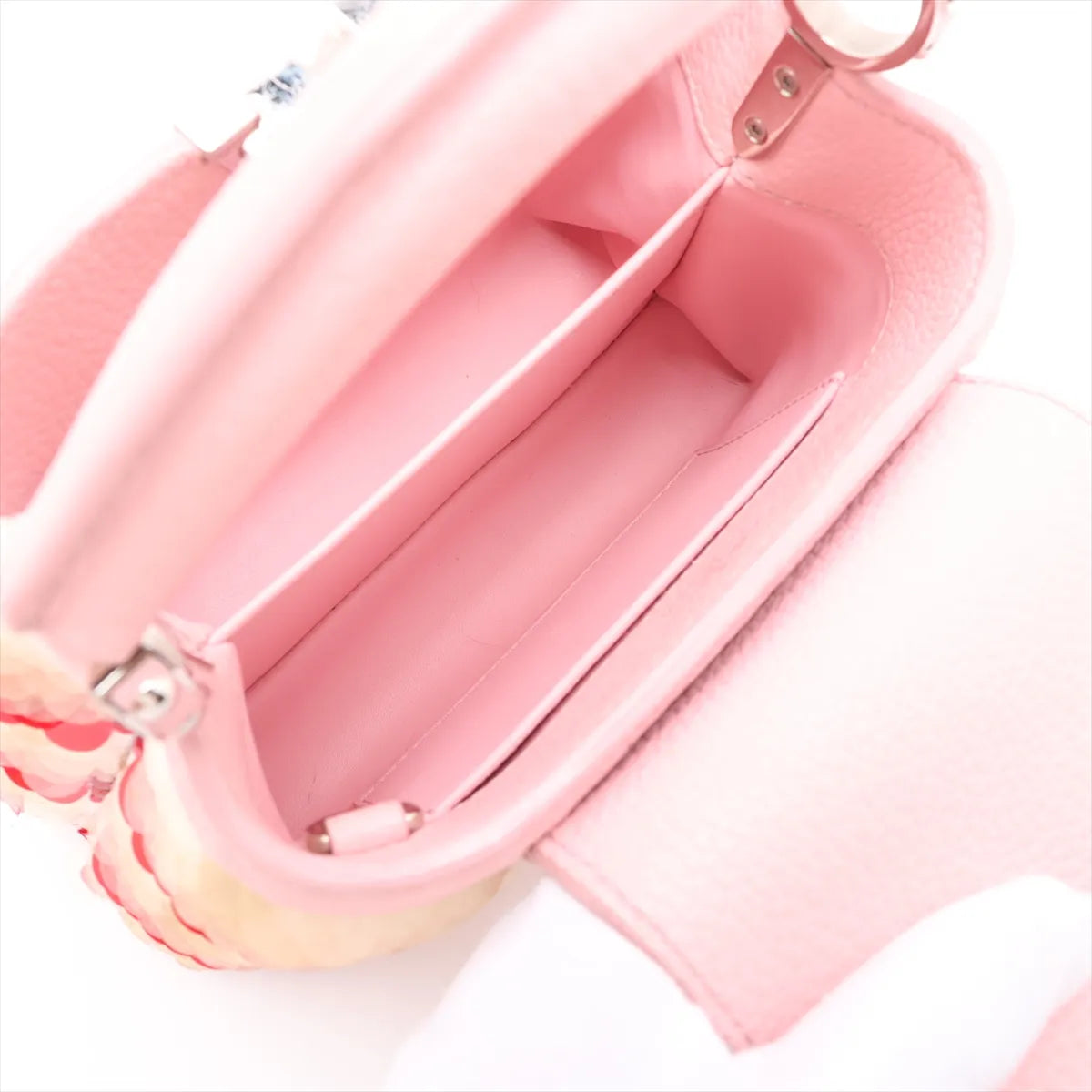 Louis Vuitton Taurillon Capucines Mini Sequins Shoulder Bag Pink x Red