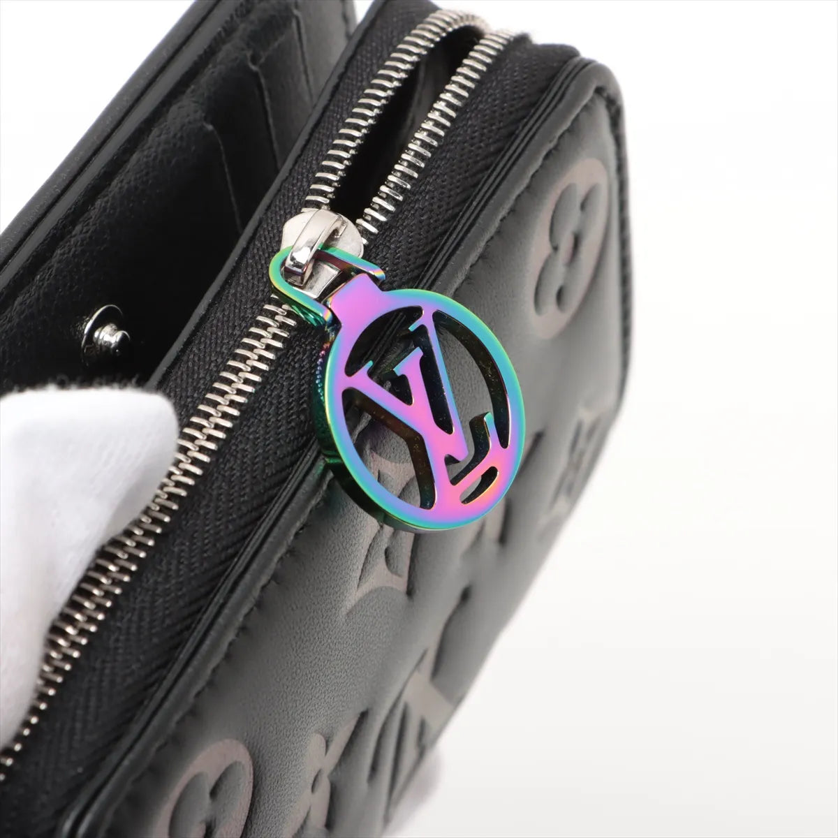 Louis Vuitton Monogram Empreinte Iridescent Coussin Wallet Noir
