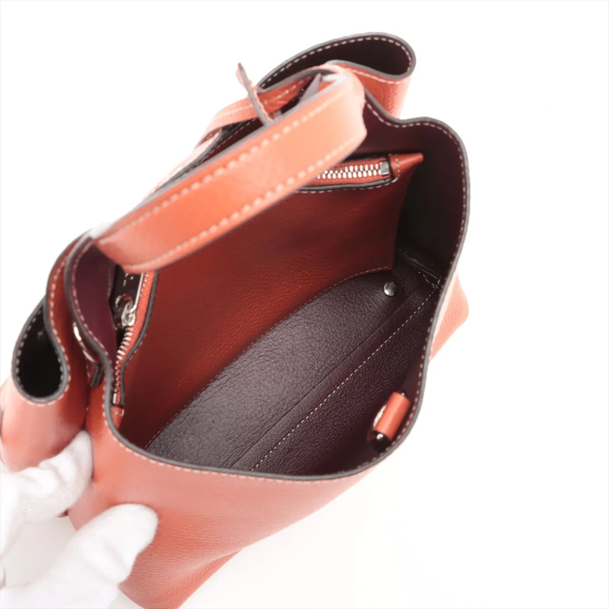 Tod's T Timeless Leather Two-Way Shoulder Bag Orange
