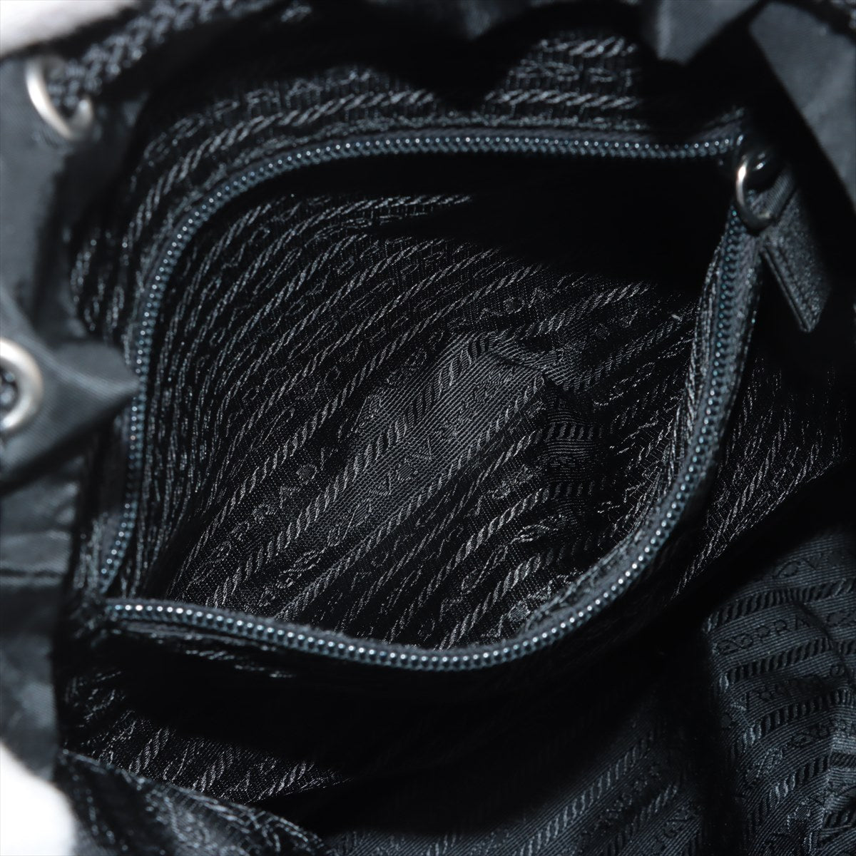 Prada Tessuto Saffiano Nylon Leather Drawstring Backpack Black