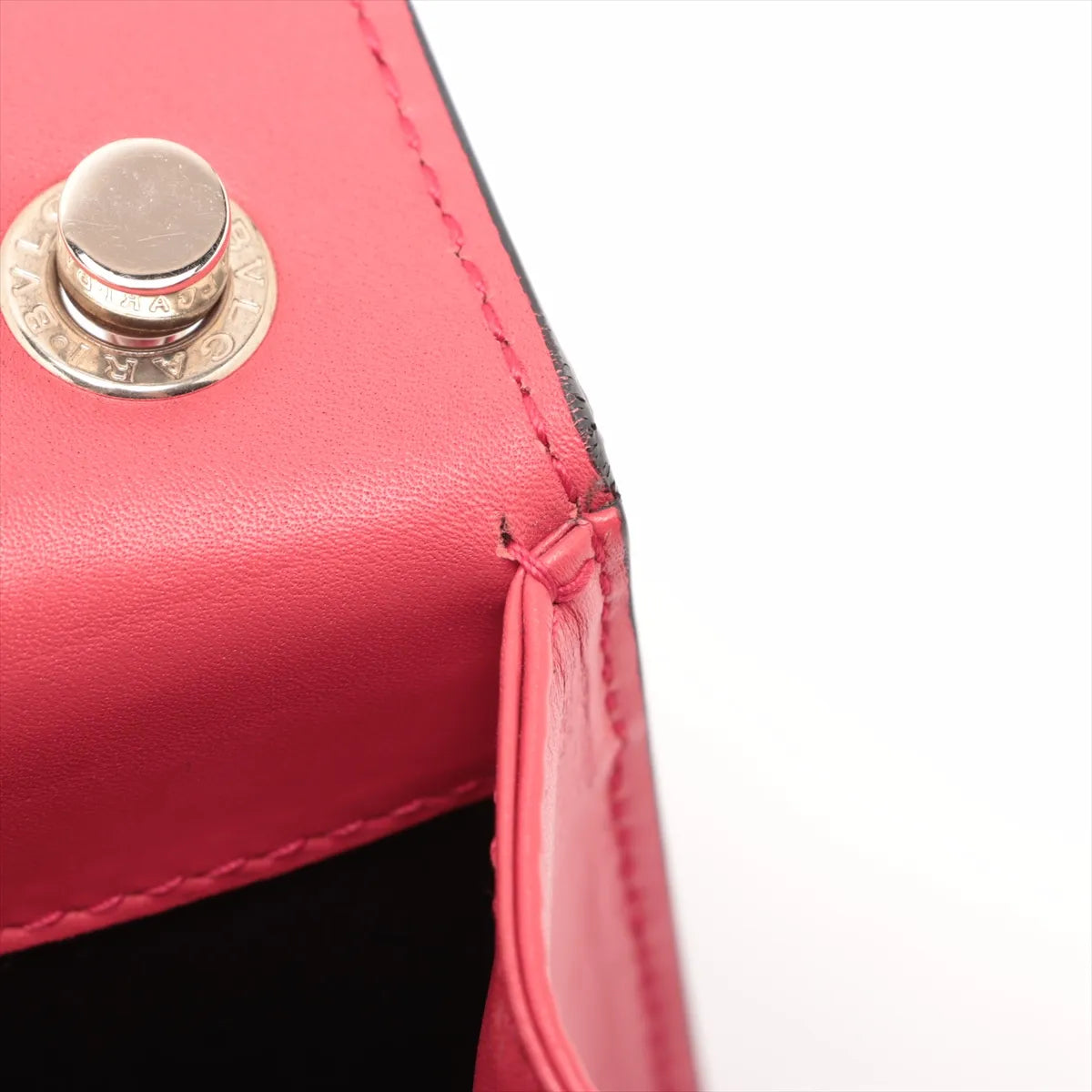 Bvlgari Serpenti Forever Leather Chain Shoulder Bag Red