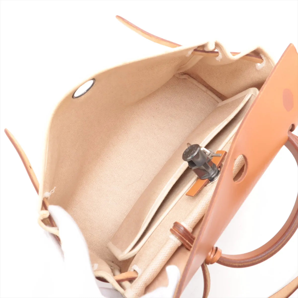 Hermès Herbag PM Twirl Ash x Leather Beige