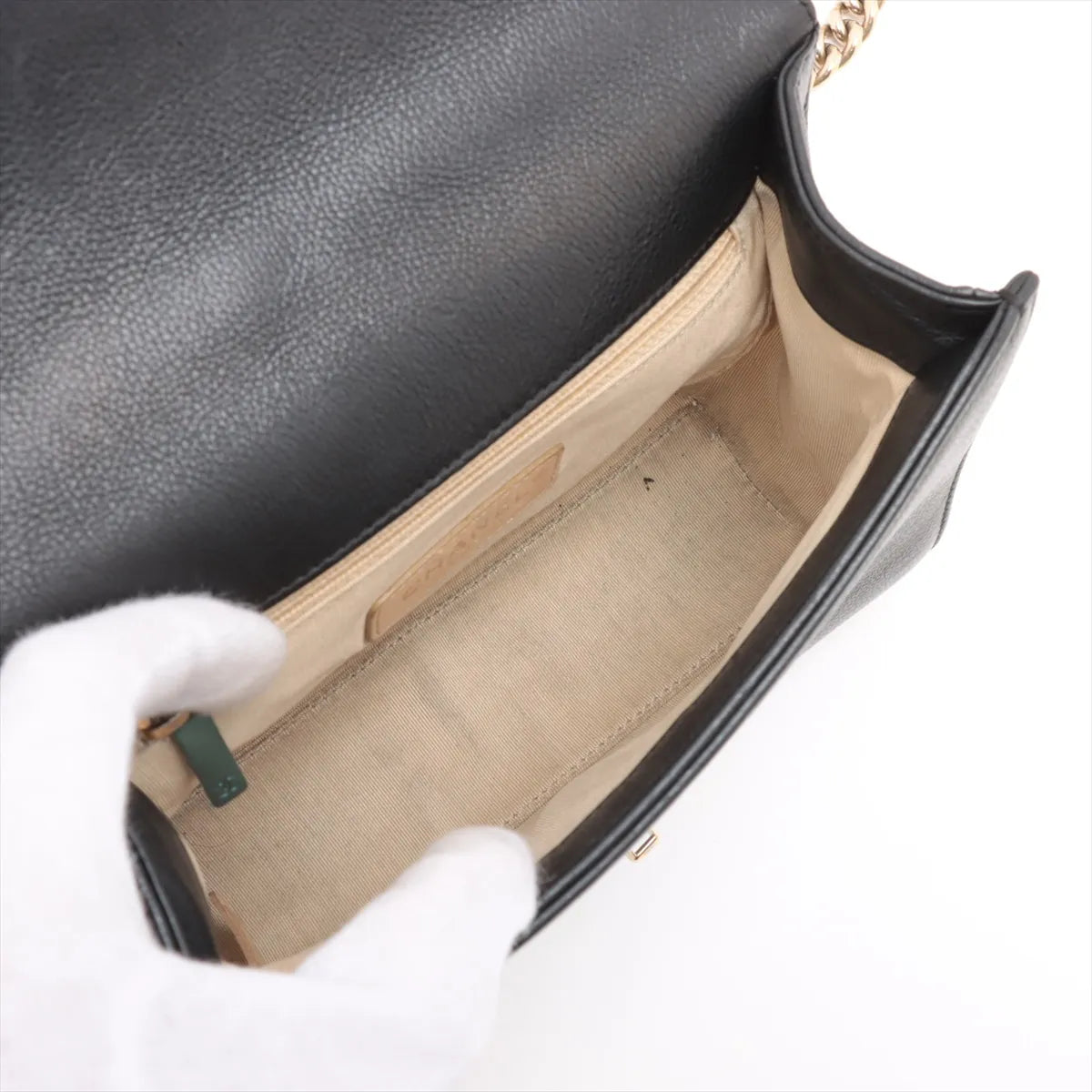 Chanel Click Label Leather Two-Way Handbag Black
