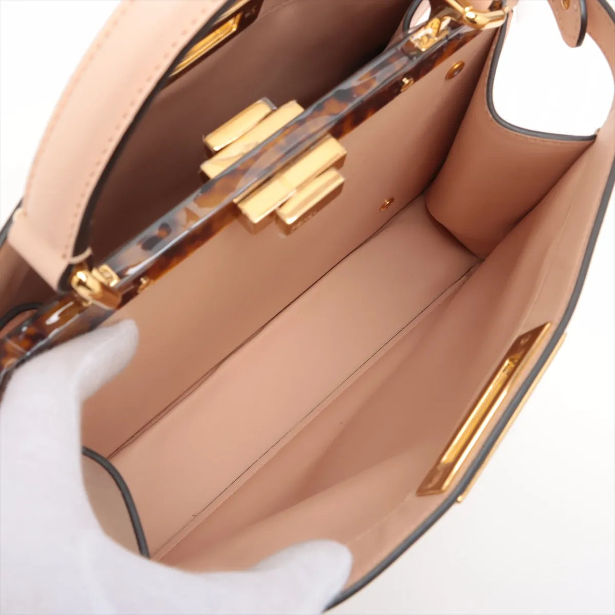Fendi Mini Peekaboo ISeeU Leather Two-Way Handbag Pink