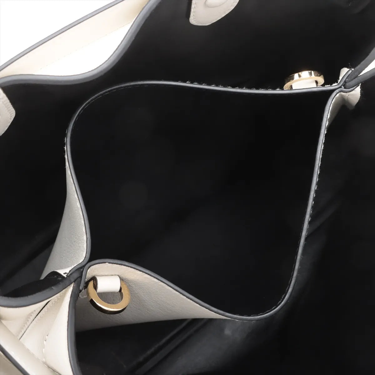 Prada Buckle Belt Studs Two-Way Shoulder Bag White