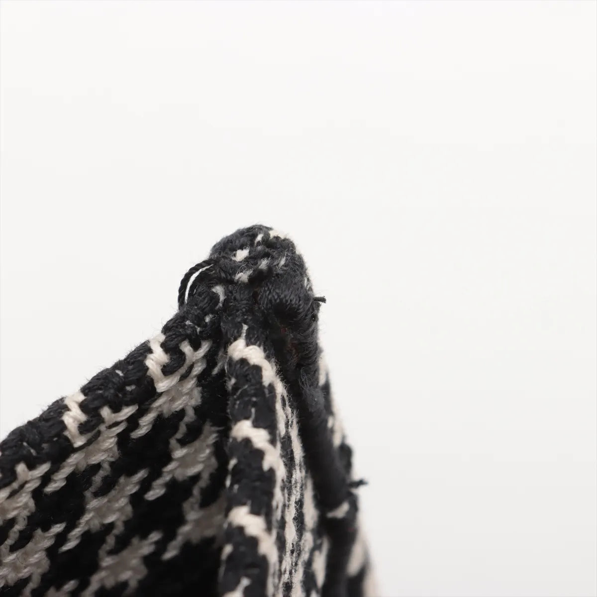 Christian Dior Houndstooth Canvas Book Tote Bag Black x White