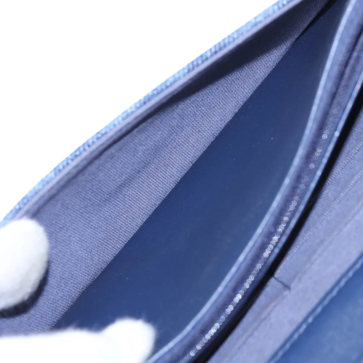 Chanel CC Logo Matelasse Denim Wallet on Chain Blue
