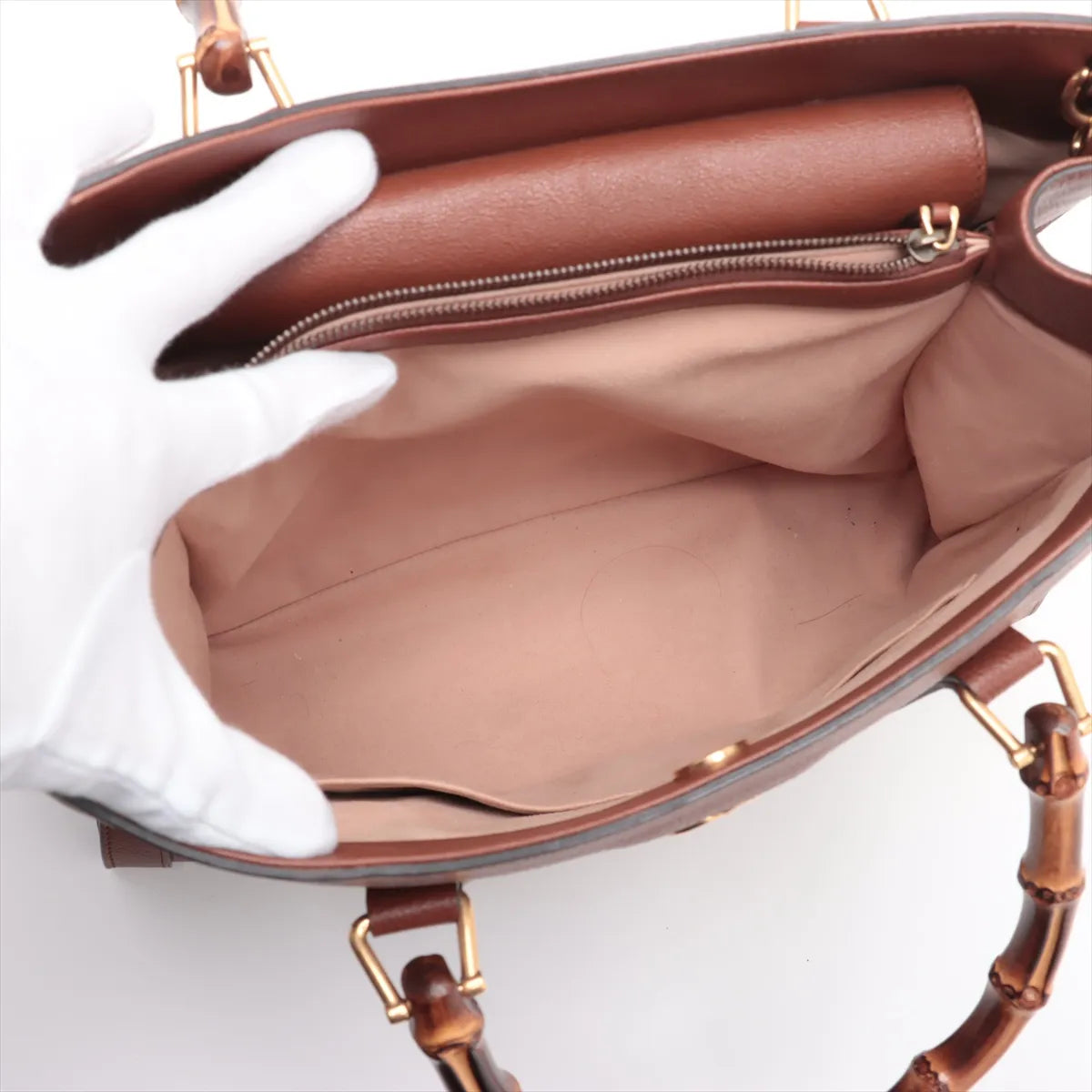 Gucci Bamboo Diana Leather Two-Way Handbag Brown
